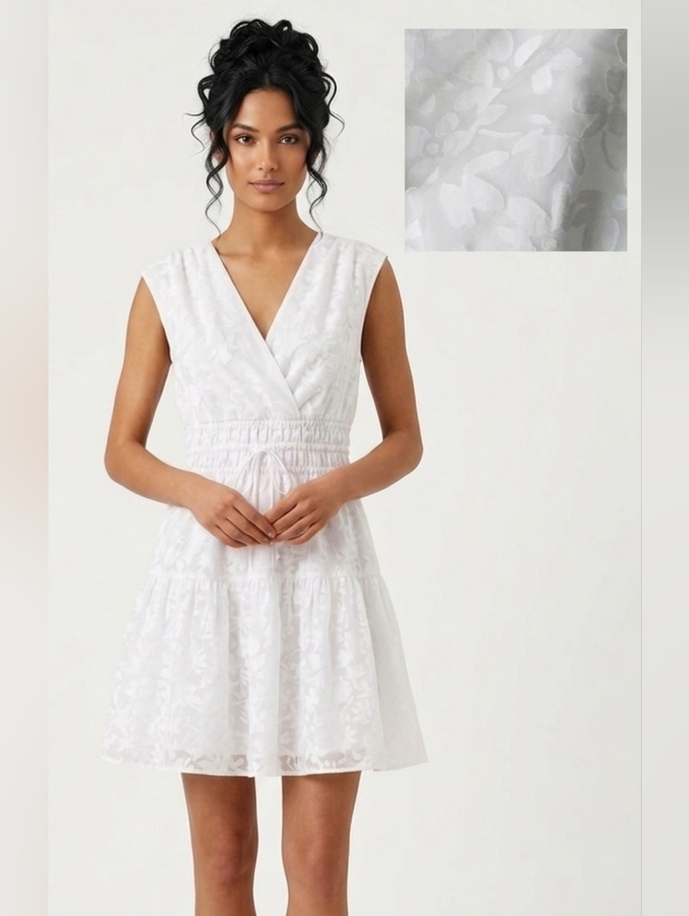 Tommy Hilfiger White Sleeveless V-Neck Mini Dress Size 10